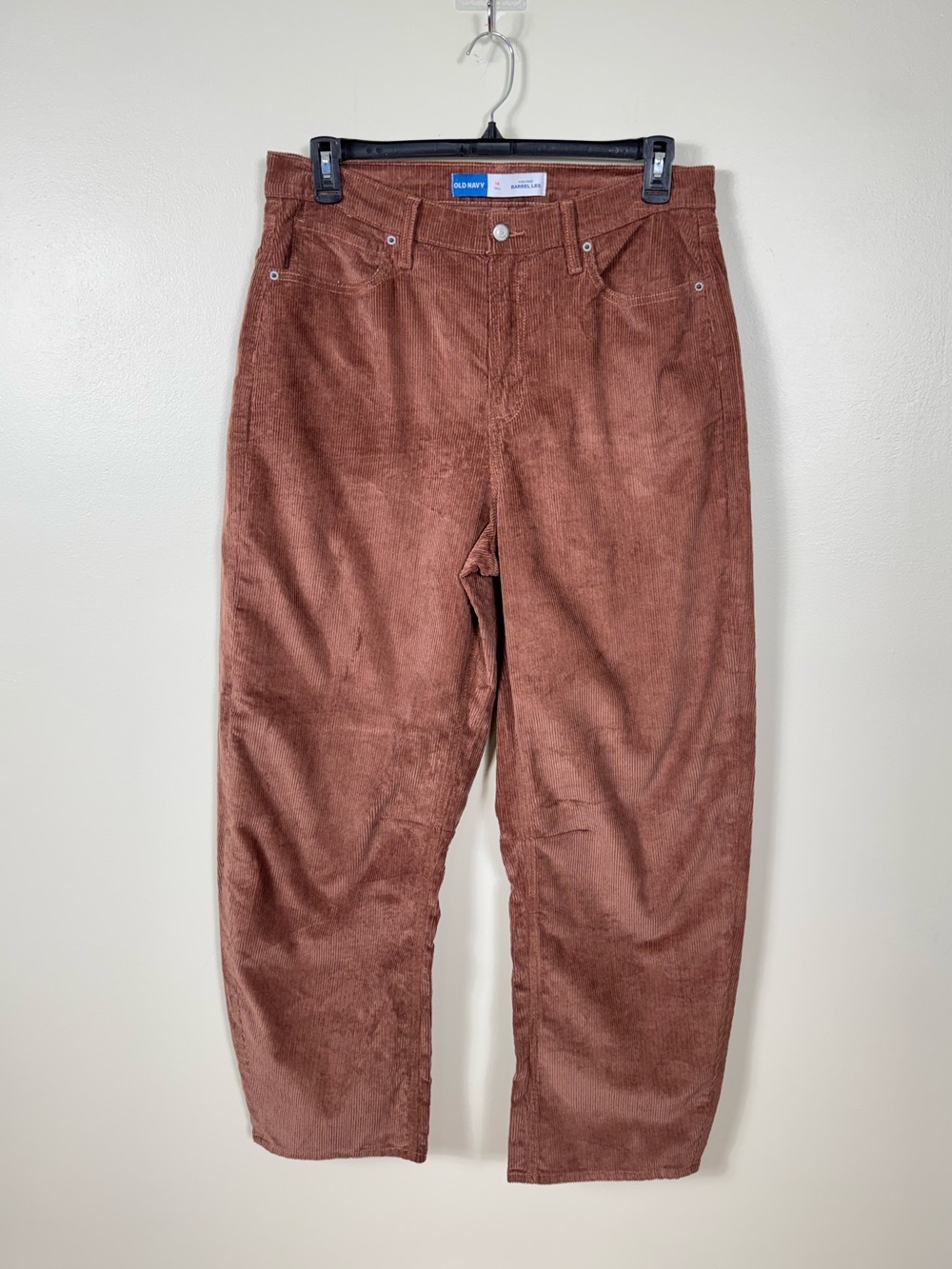 Old Navy Womens Corduroy Barrel Leg Baggy Pants Size 14 Tall Preppy